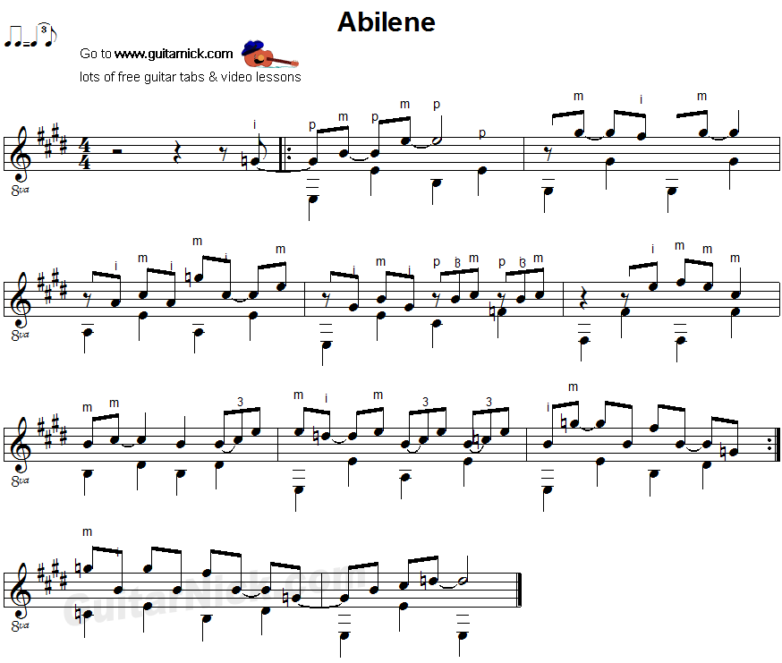 ABILENE Fingerpicking Guitar Lesson