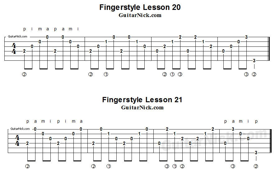 Fingerstyle lessons 20-21