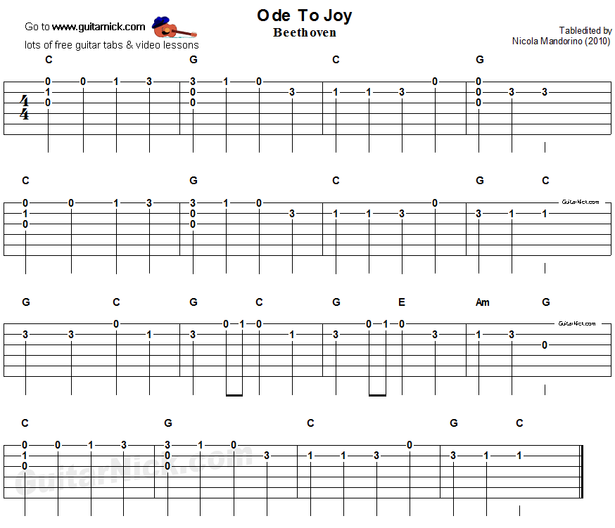 watch the guitar lesson and play the tablature too easy try these