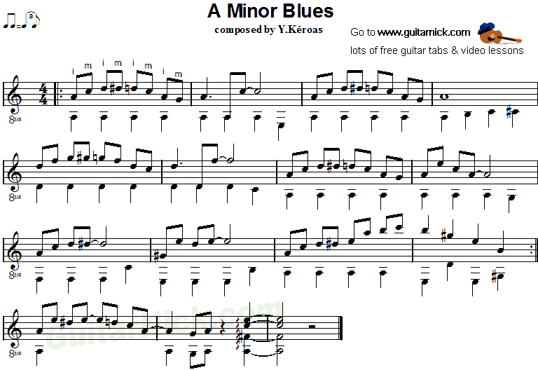 A Minor Blues - fingerstyle guitar sheet music
