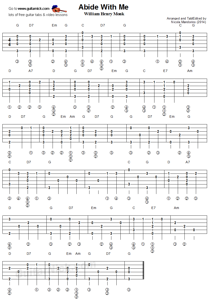 Abide With Me - Fingerstyle guitar tab