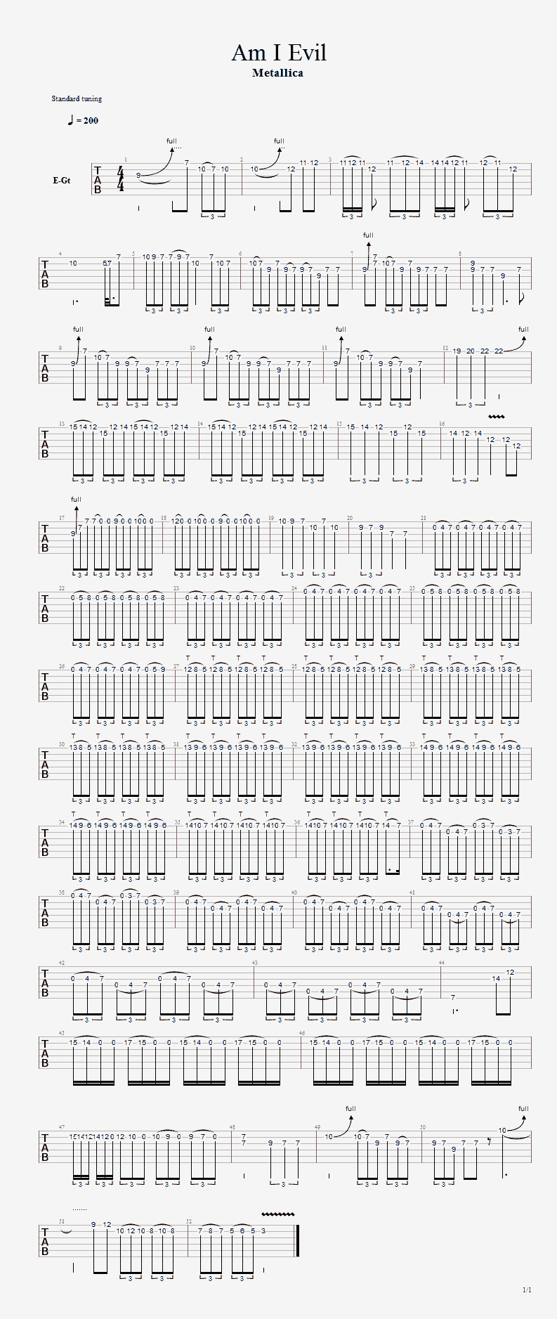 Am I Evil - guitar solo tab
