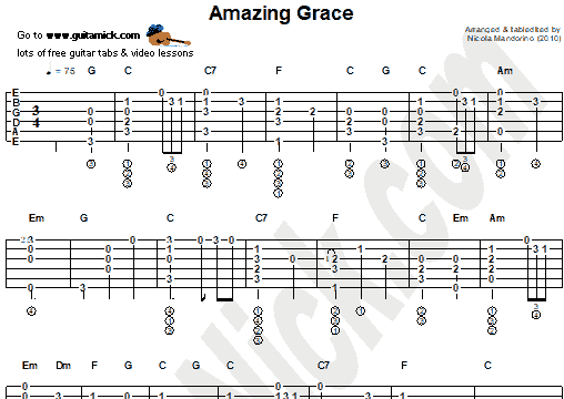 Amazing Grace | Fingerstyle Guitar Tab | PDF