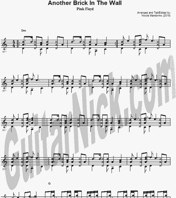  Another Brick In The Wall by Pink Floyd | Guitar Sheet Music