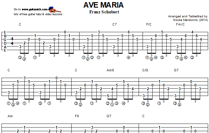 Ave Maria - easy guitar tab 2