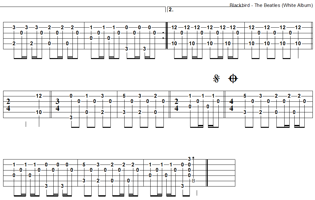Blackbird - guitar tab 2