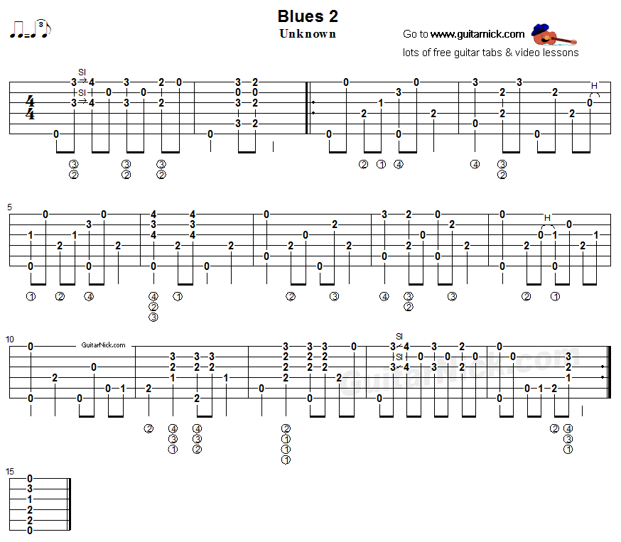 Blues 2 - fingerstyle guitar tab