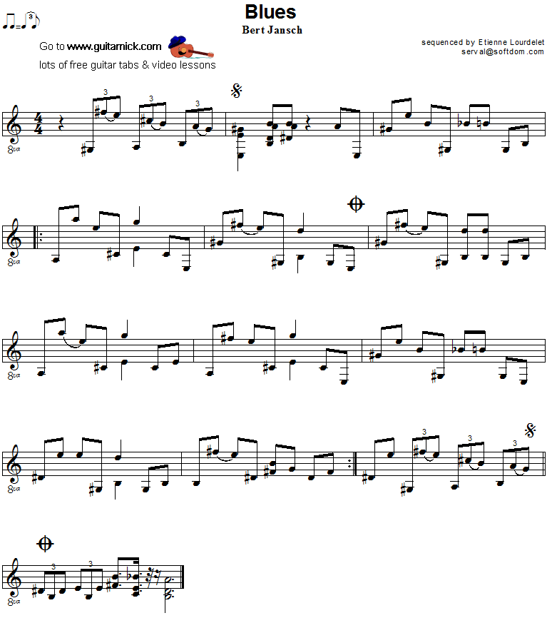 Blues - guitar sheet music