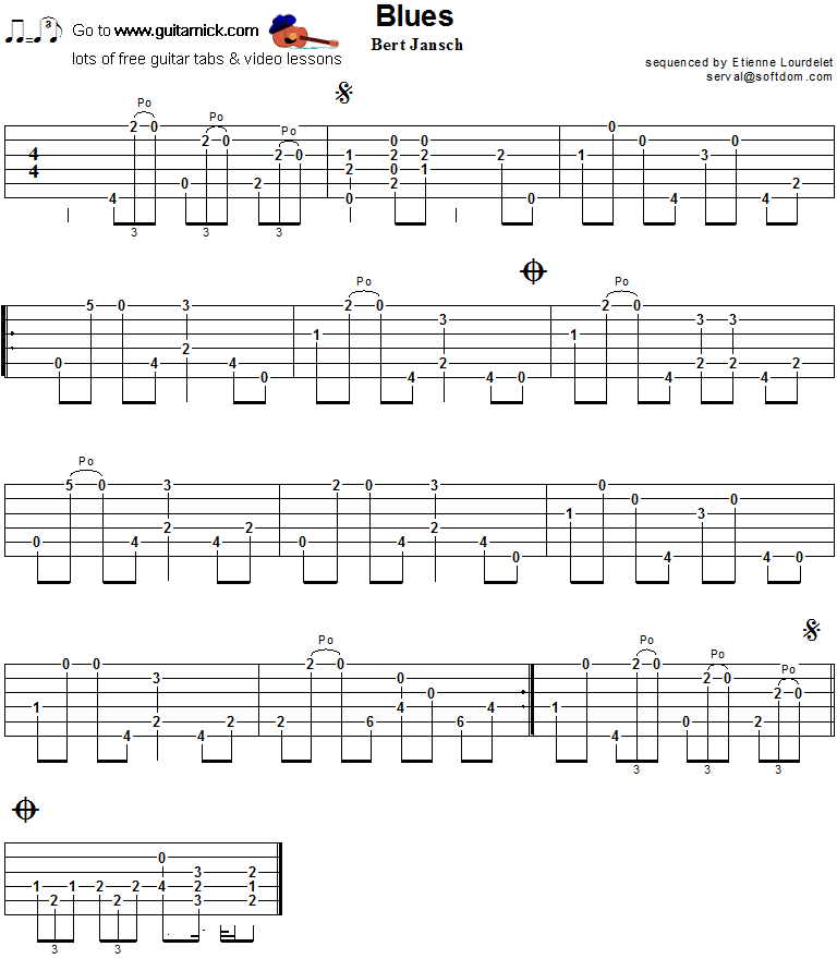 Blues - guitar tab