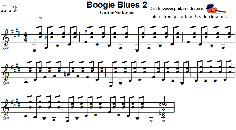 Boogie Blues 2 - fingerstyle guitar sheet music