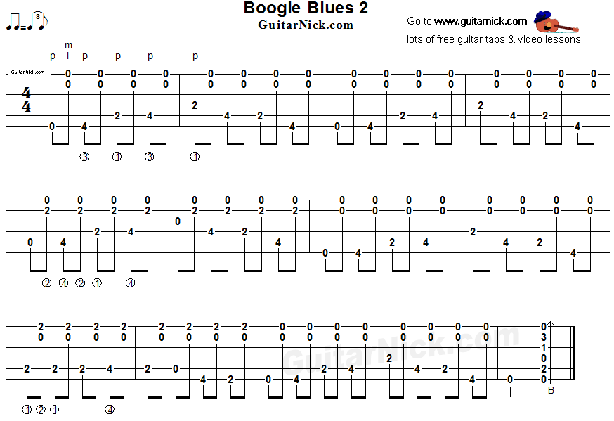 Boogie Blues 2 - fingerstyle guitar tab