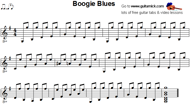 Boogie Blues - fingerstyle guitar sheet music