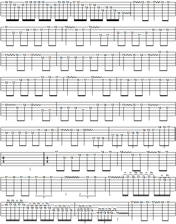 Canon Rock - guitar solo tab 6