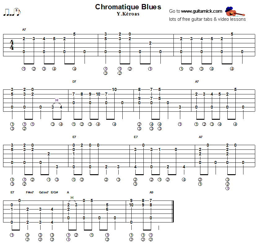 Chromatique Blues - Fingerstyle guitar tab