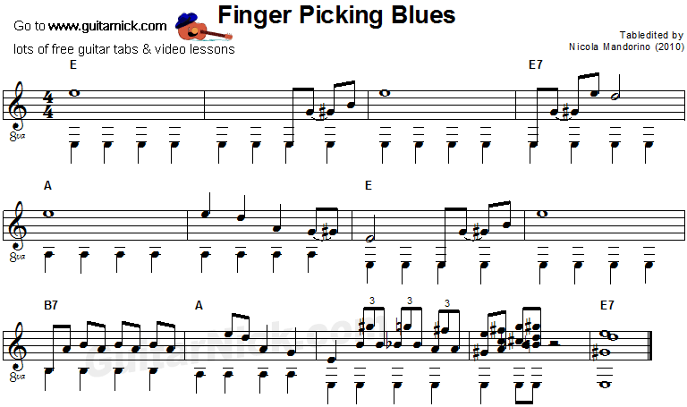 Fingerpicking Blues - fingerstyle guitar sheet music