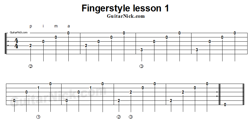 Fingerstyle lesson 1
