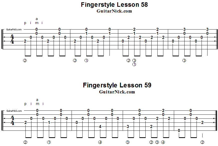 Fingerstyle lessons 58-59