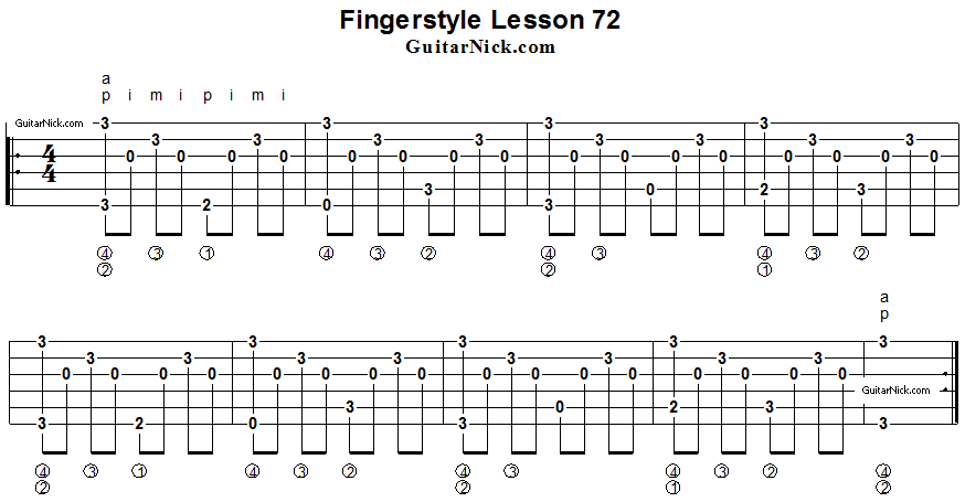 Fingerstyle lesson 72