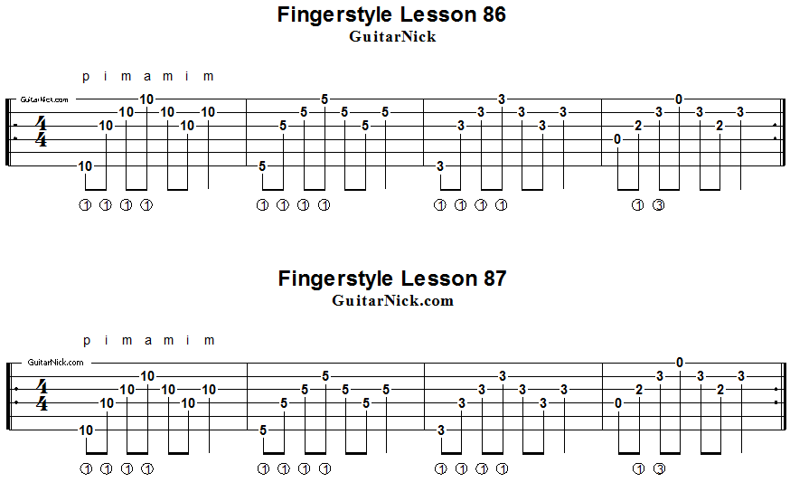 Fingerstyle lessons 86-87