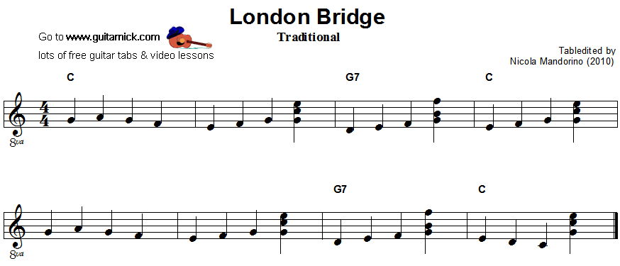 London Bridge - easy guitar sheet music 2
