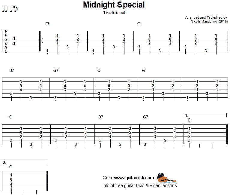 Midnight Special -  guitar chords