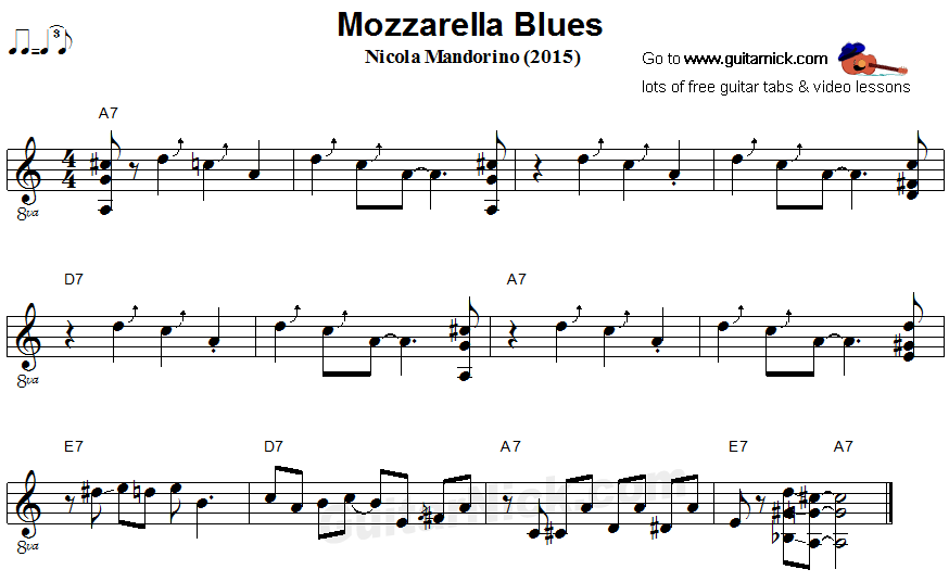 Mozzarella Blues - fingerstyle guitar sheet music