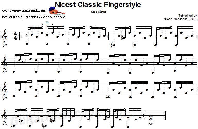 Nicest Classic Fingerstyle - classical guitar sheet music 2