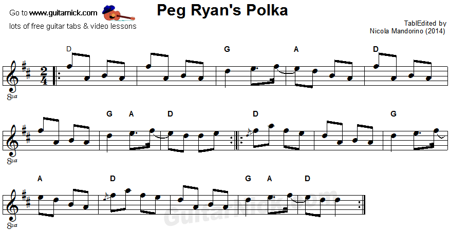 Peg Ryan's Polka - guitar sheet music