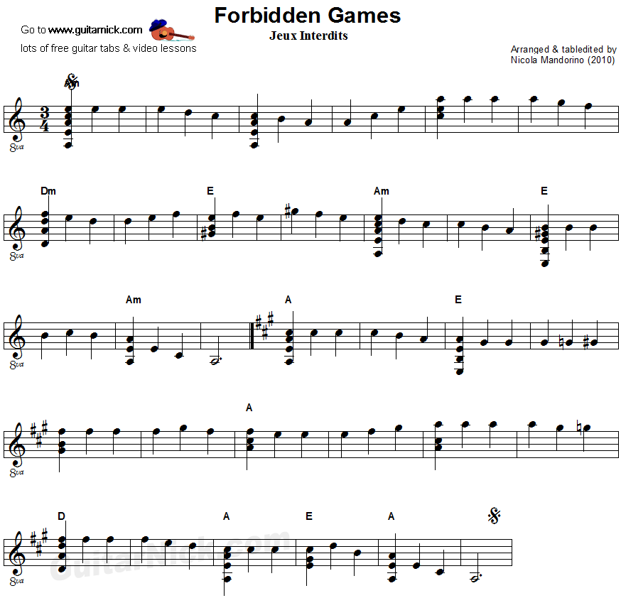 Romance - flatpicking guitar sheet music