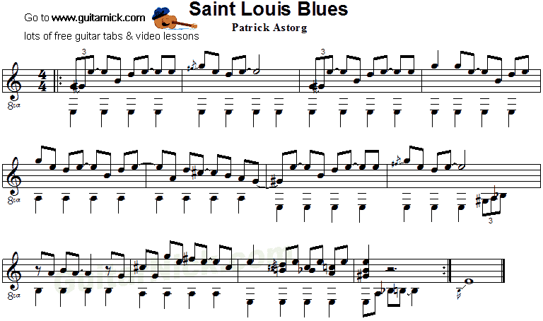 Saint Louis Blues - fingerstyle guitar sheet music