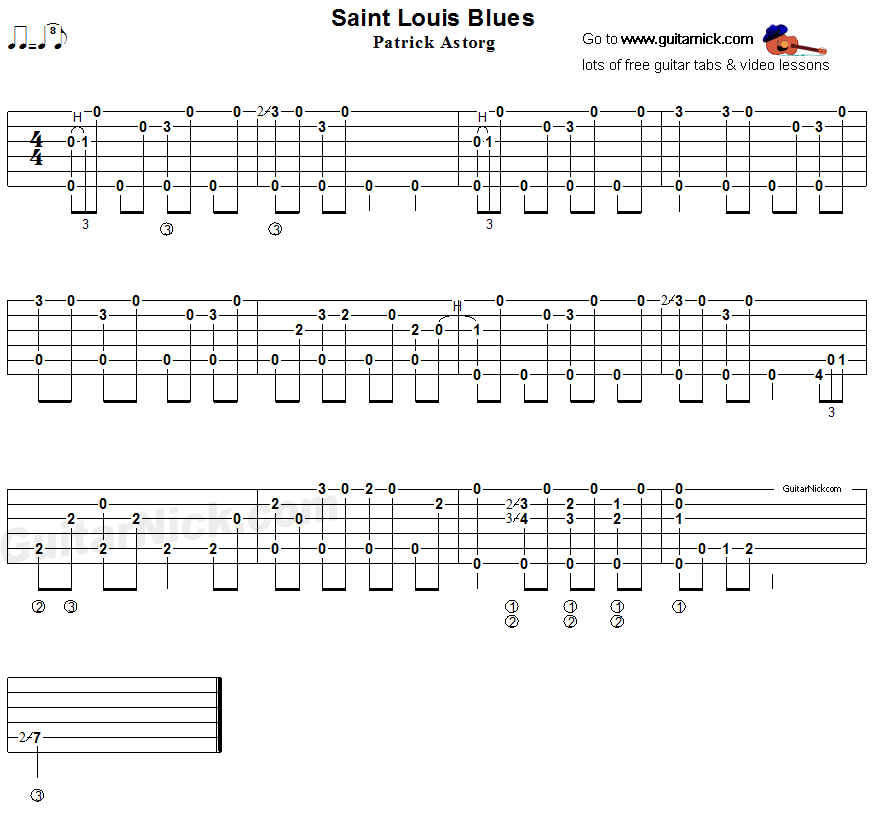 Saint Louis Blues - fingerstyle guitar tab