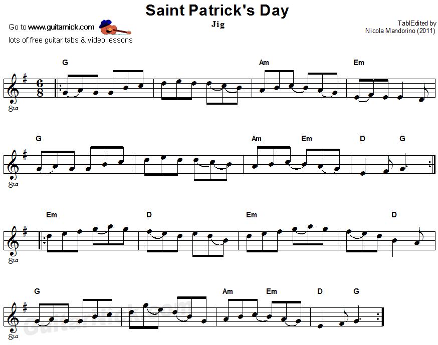 Saint Patrick's Day - sheet music