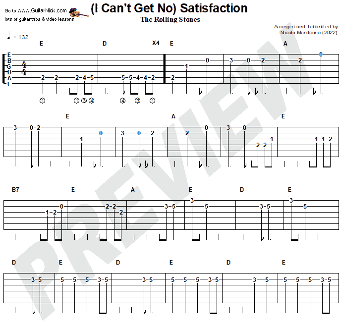(I Can't Get No) Satisfaction, The Rolling Stones | Easy Guitar Tab