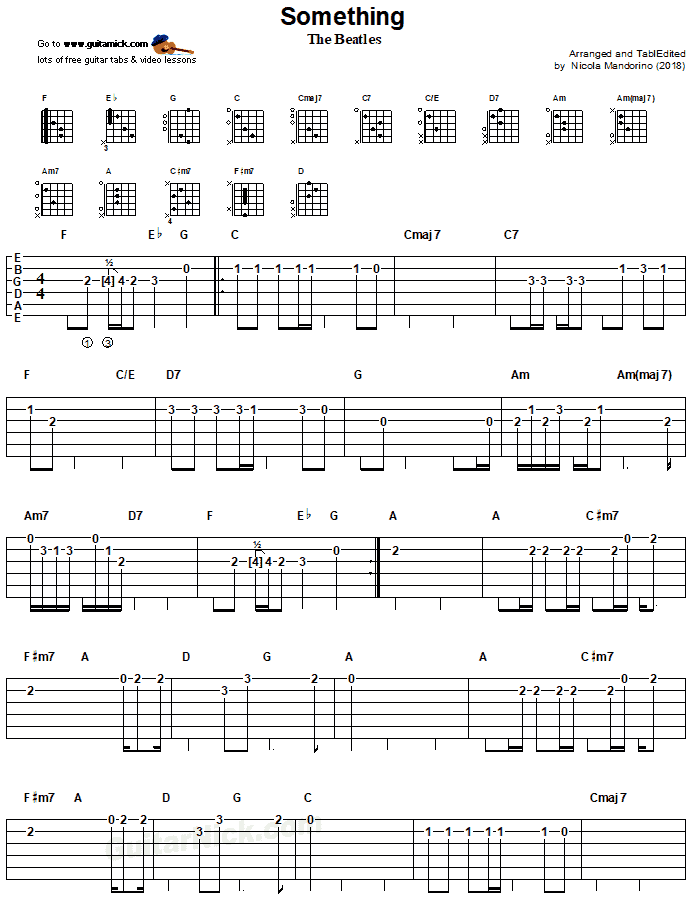 Something - easy guitar tab 1
