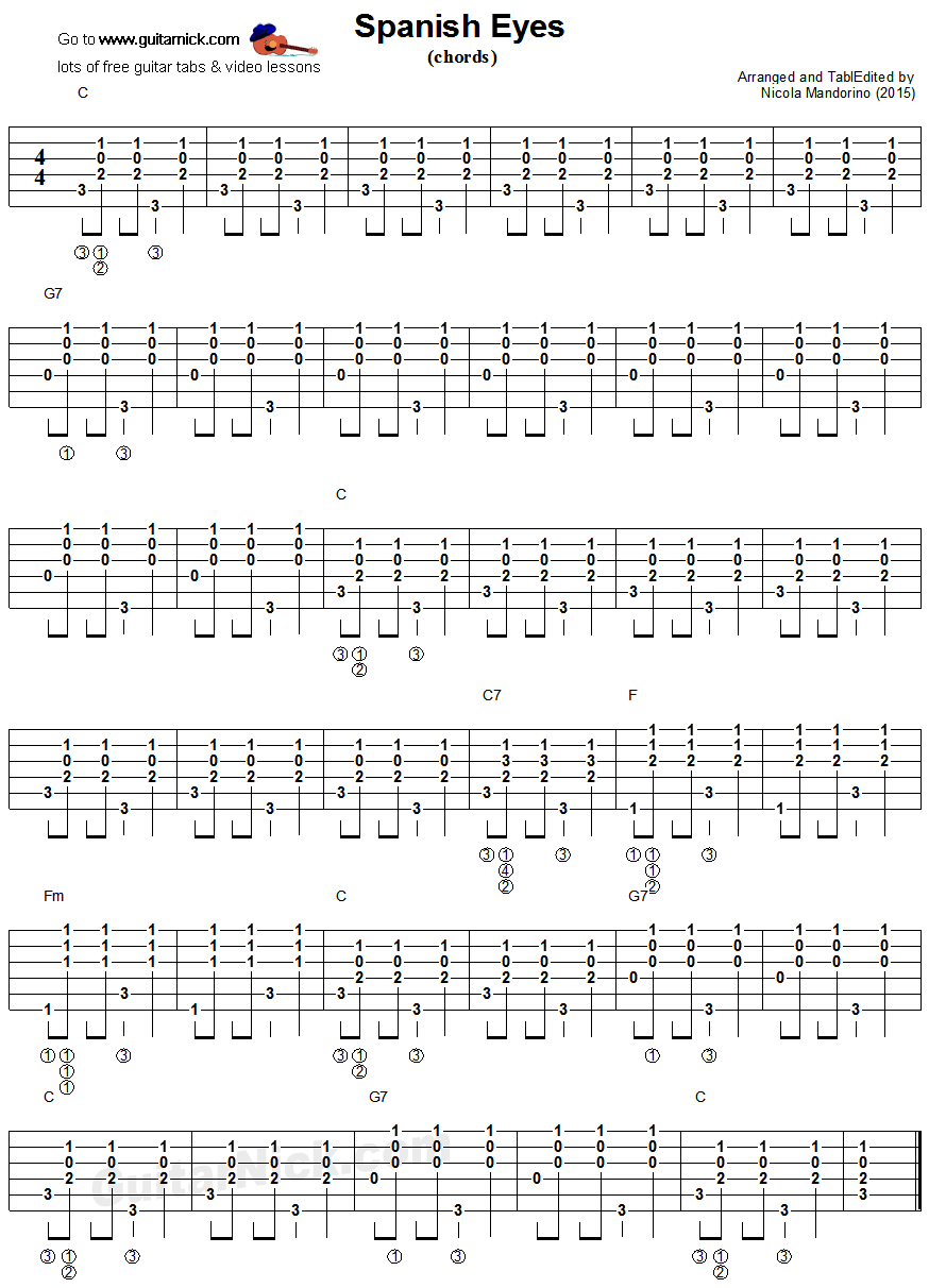 SPANISH EYES: Guitar Chords