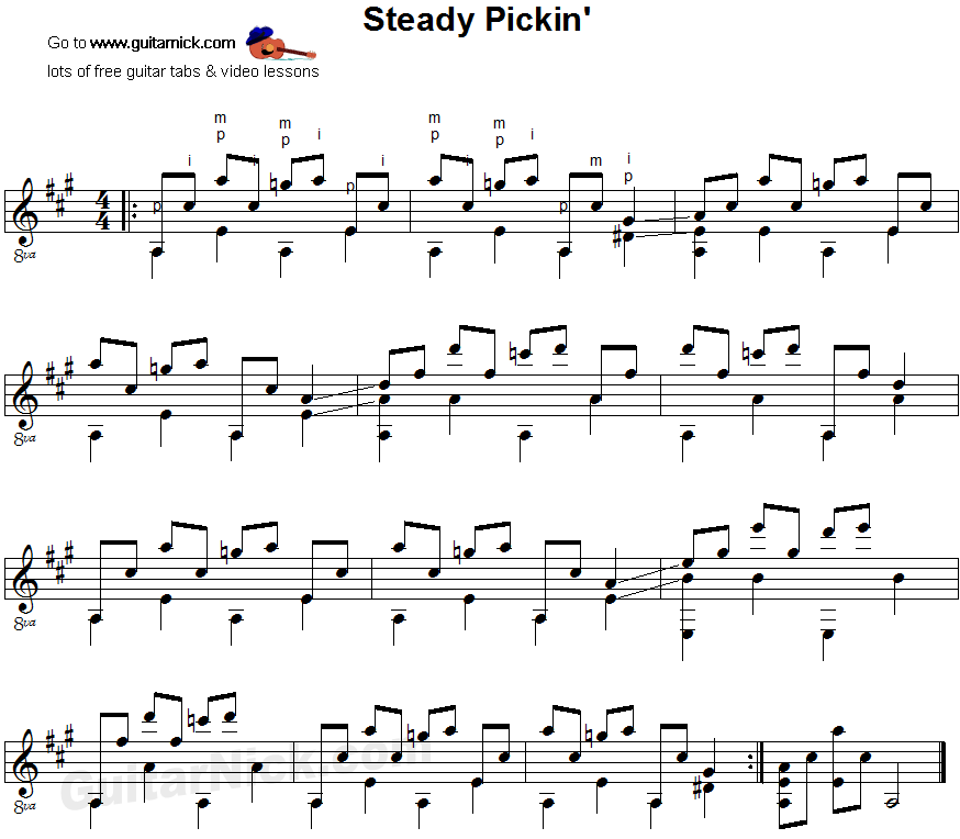 STEADY PICKIN' - fingerpicking guitar sheet music