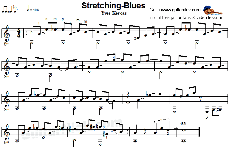 Stretching Blues - fingerstyle guitar sheet music