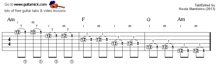 Tapping guitar lesson 35 - tablature