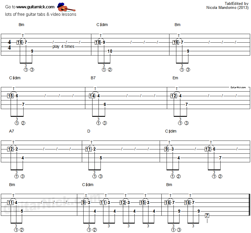 Tapping guitar lesson 48 - tablature
