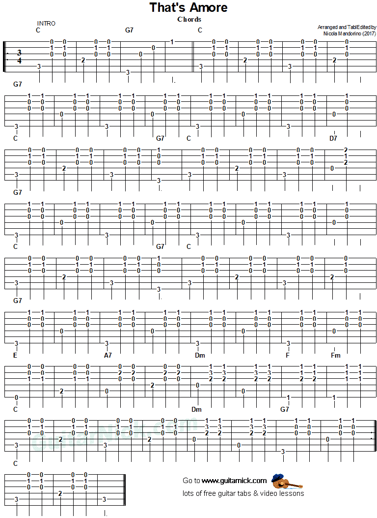 That's Amore  - guitar chords
