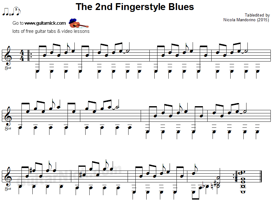 The 2nd fingerstyle blues - guitar sheet music