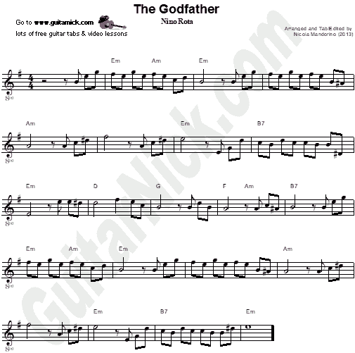 The Godfather | Easy Guitar Sheet Music