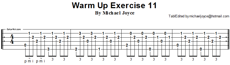 Warm Up fingerstyle exercise 11