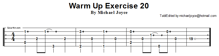 Warm Up fingerstyle exercise 20