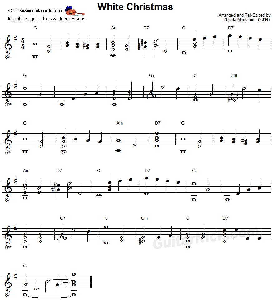 White Christmas - fingerstyle guitar sheet music