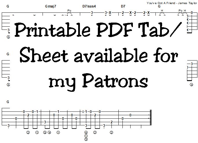 You've Got A Friend - Fingerstyle Guitar Tab 2